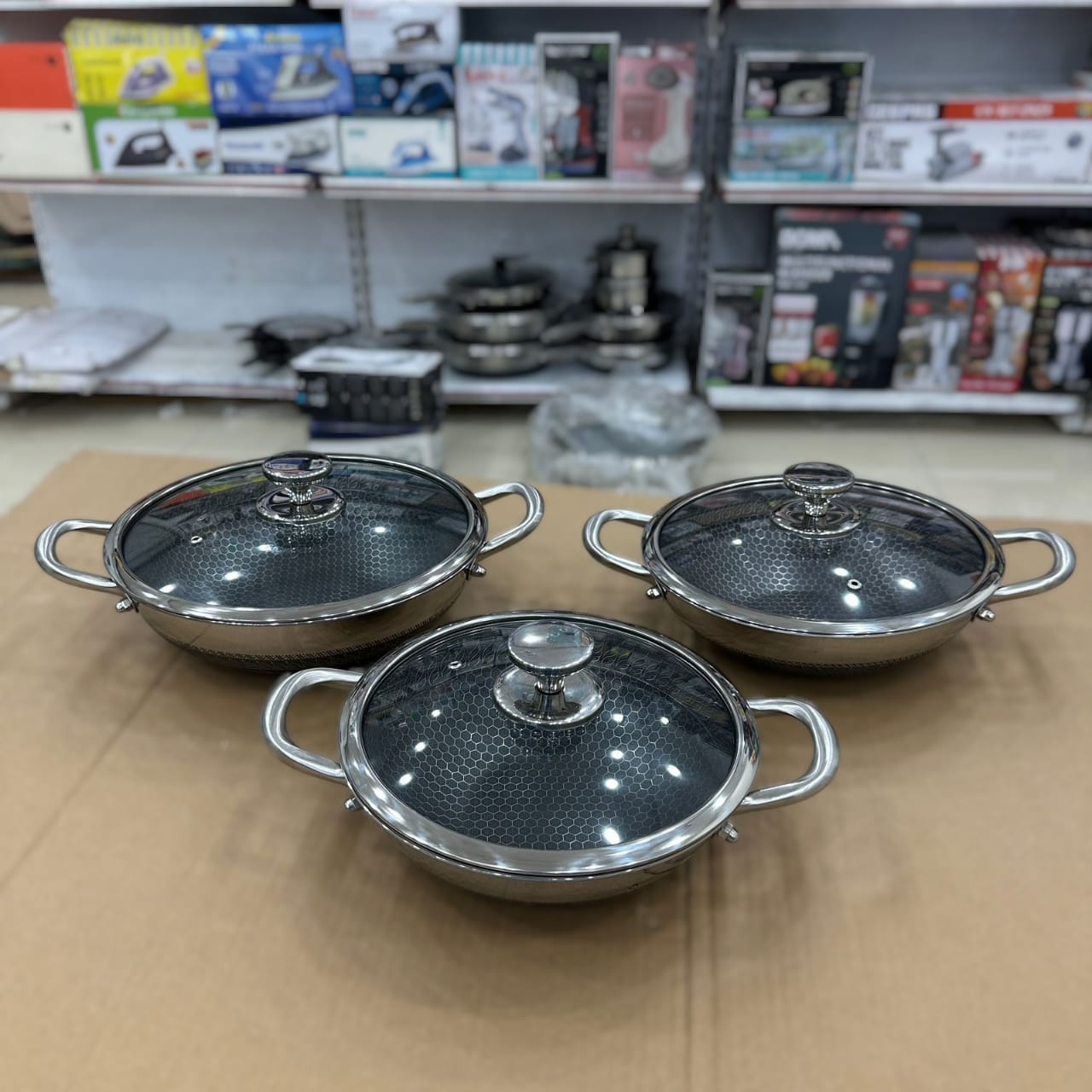 Honeycomb Laser Coated Oval Shape 6pcs Cookware Set