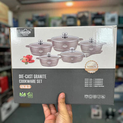 Uakeen Germany Induction Die-Cast Granite Cookware Set 10pcs VK-8-3