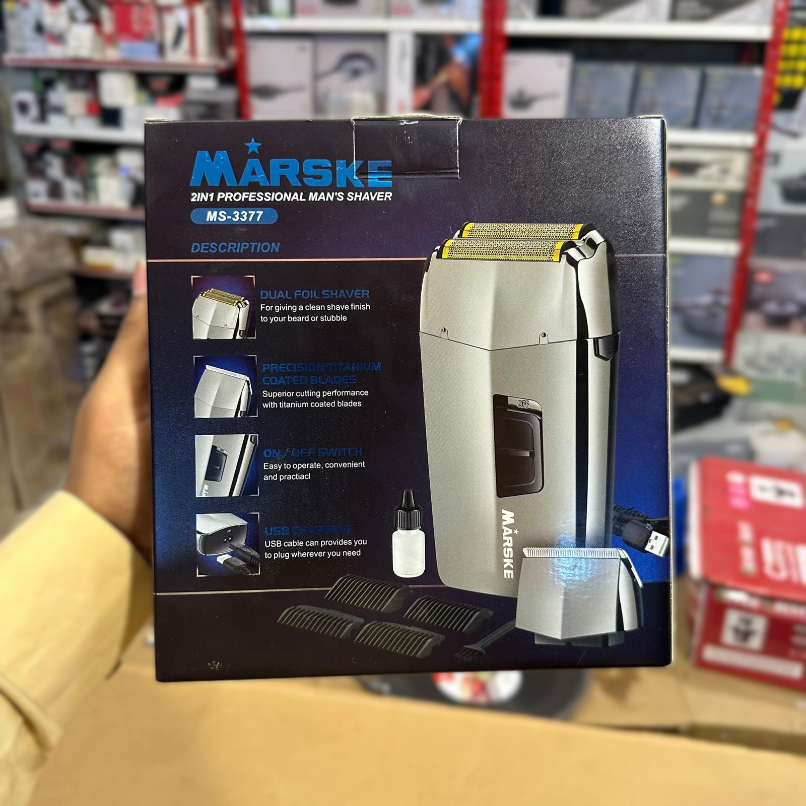 Marske 2 in 1 Man's Shaver & Trimmer MS-3377
