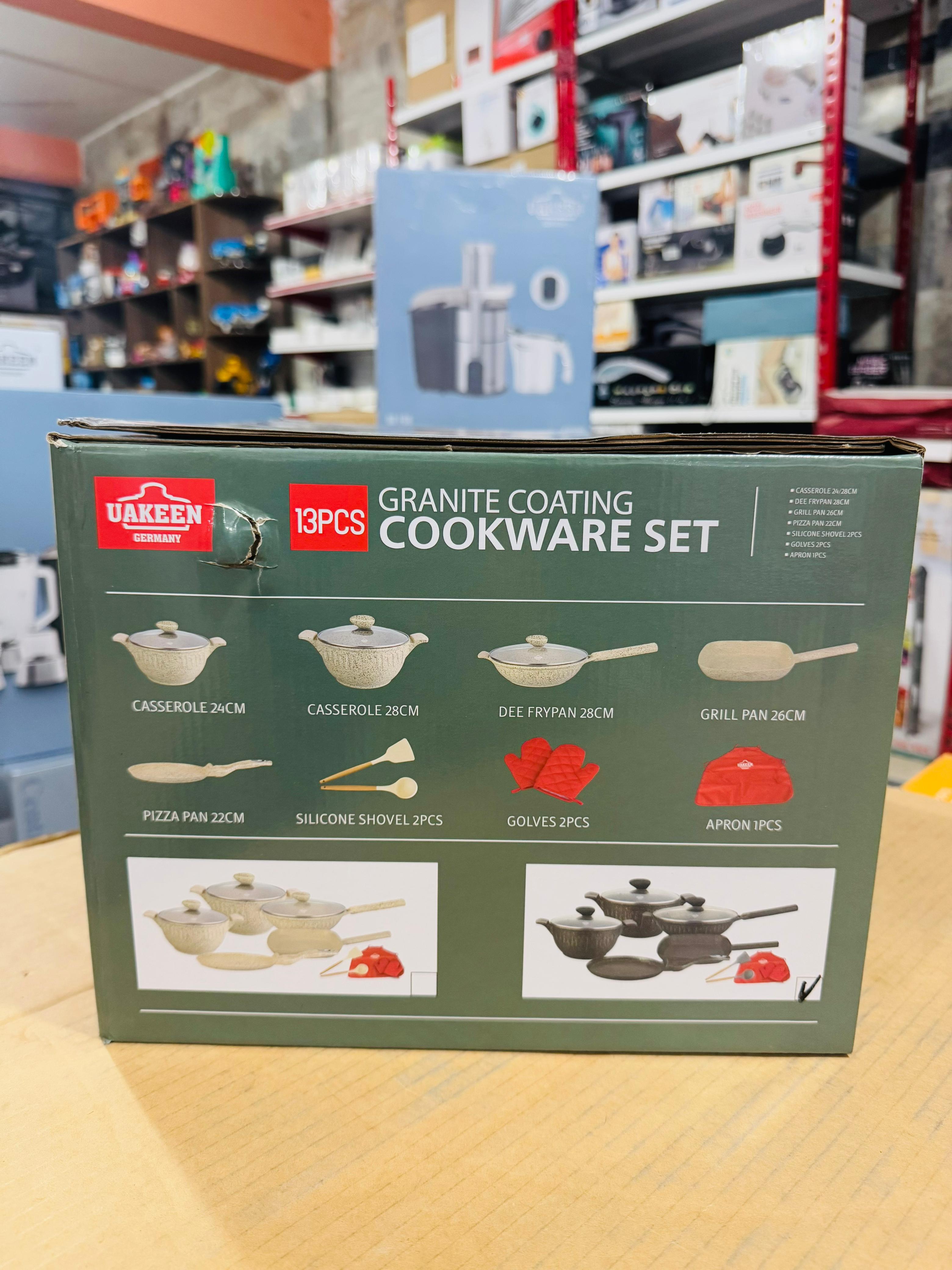 Uakeen Germany Induction Die-Cast Granite Cookware Set 13pcs VK-61