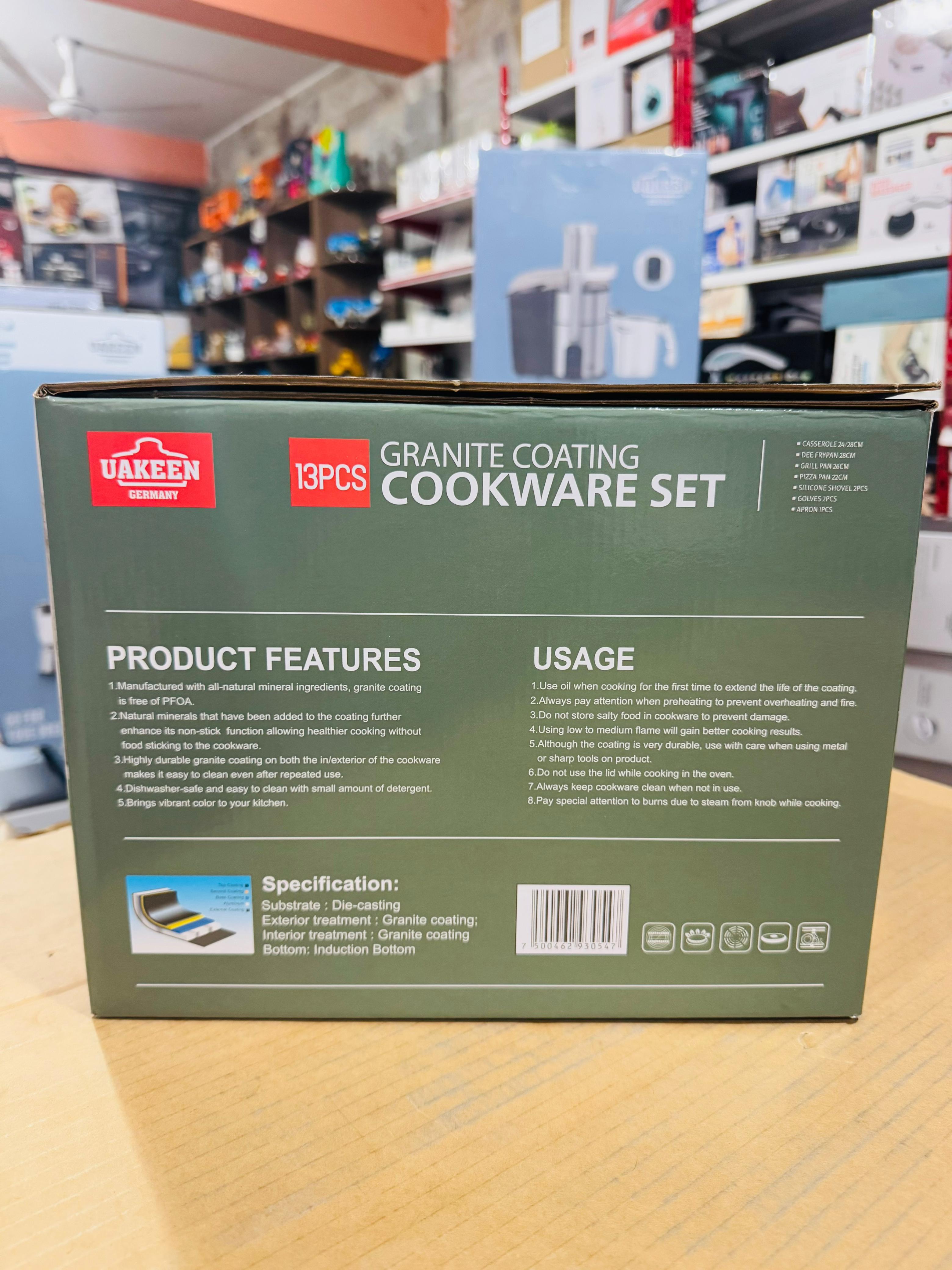 Uakeen Germany Induction Die-Cast Granite Cookware Set 13pcs VK-61