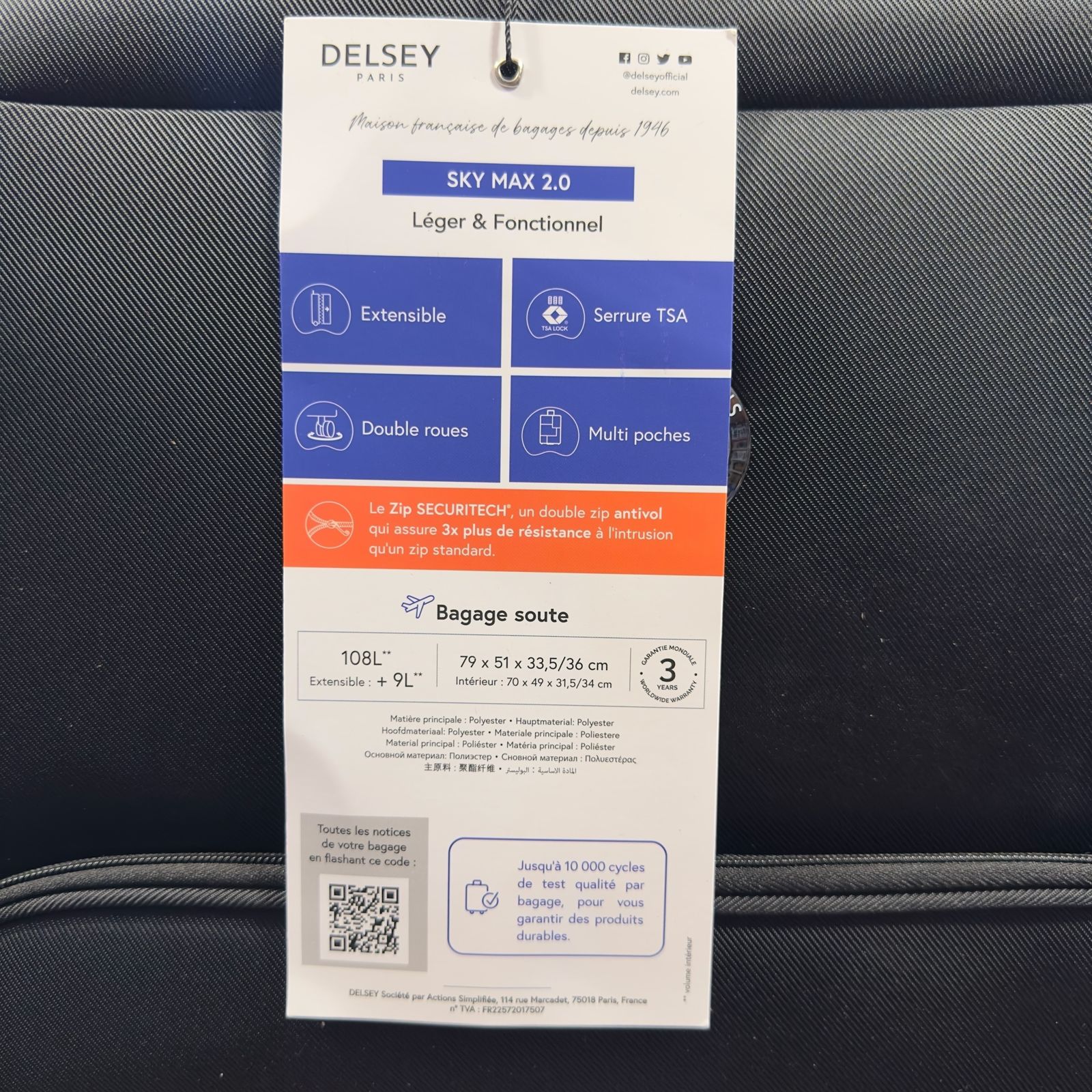 Delsey Paris Sky Max Luggage Set Of 3 Suitecases