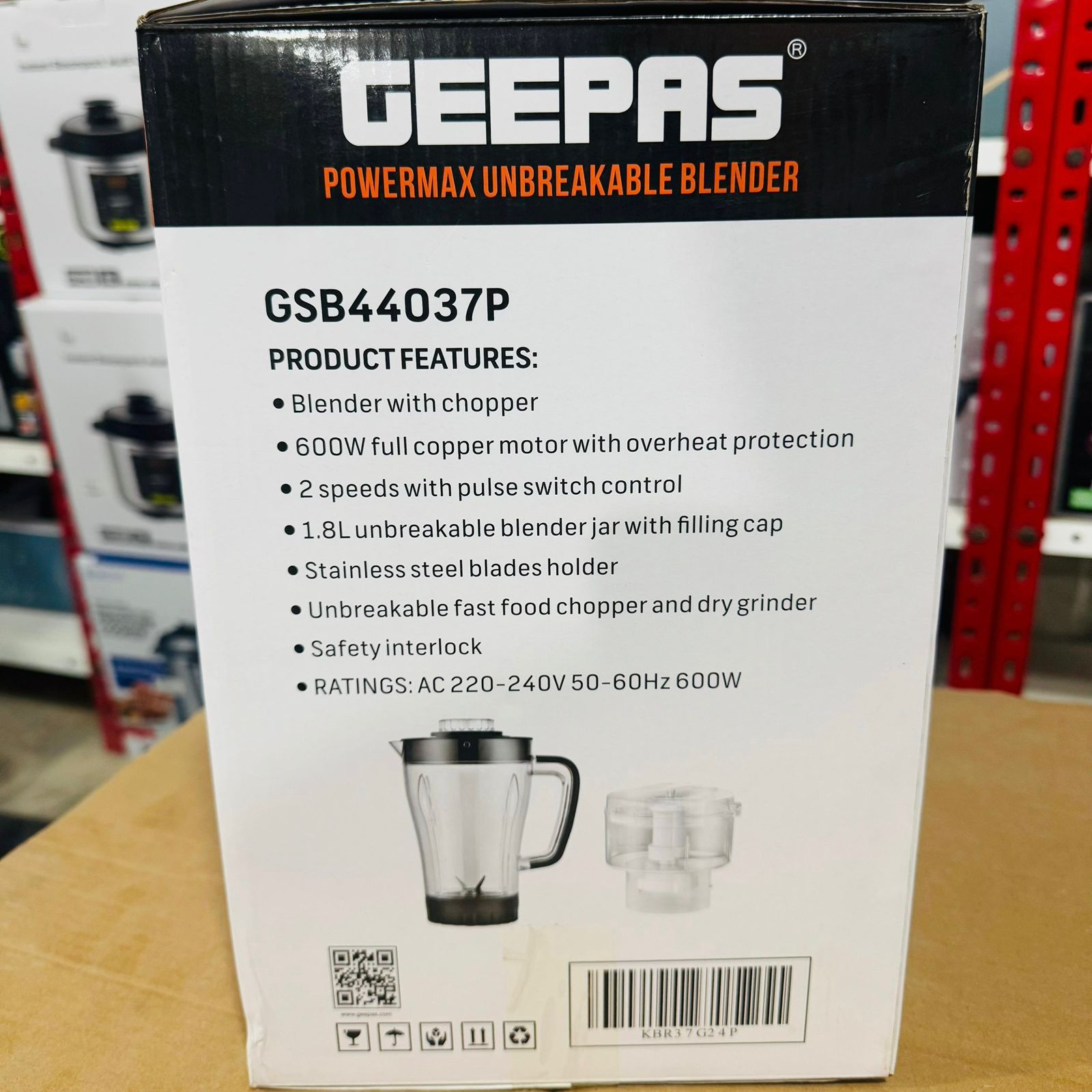 Geepas Powermax Unbreakable 3 in 1 Blender-44037