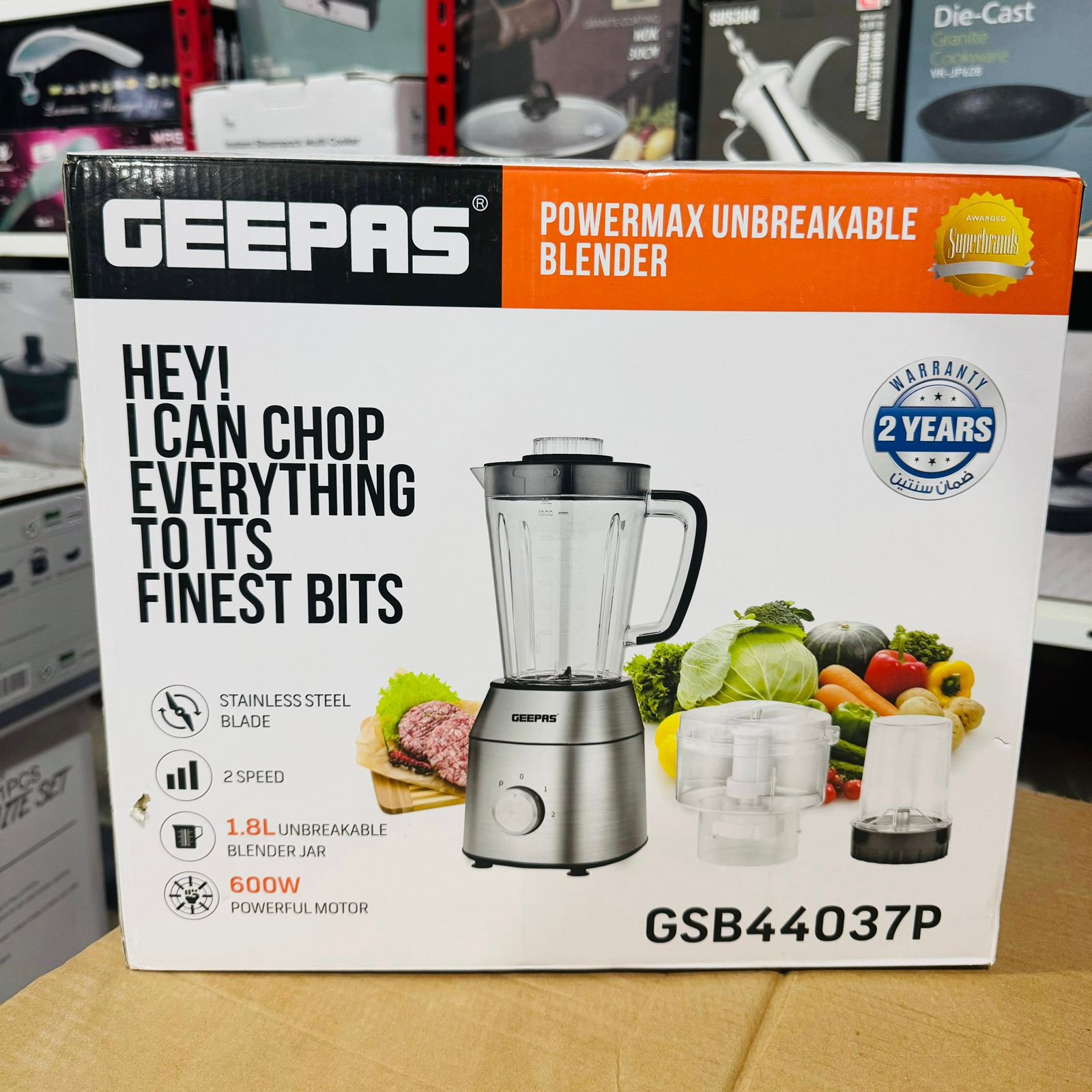 Geepas Powermax Unbreakable 3 in 1 Blender-44037