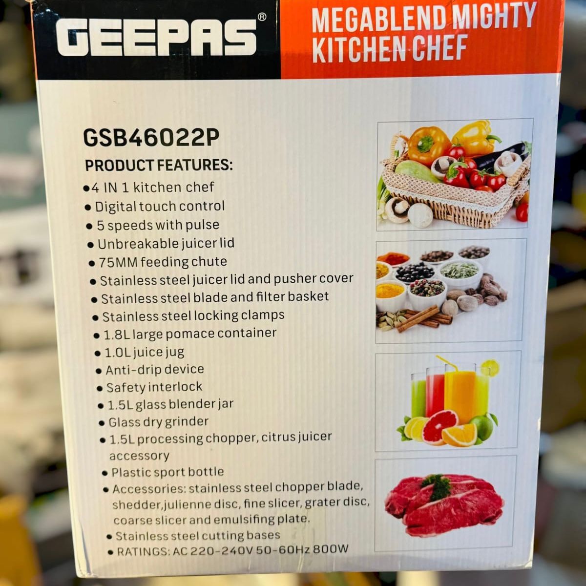 Geepas Megablend Mighty Kitchen Chef Food Factory-46022