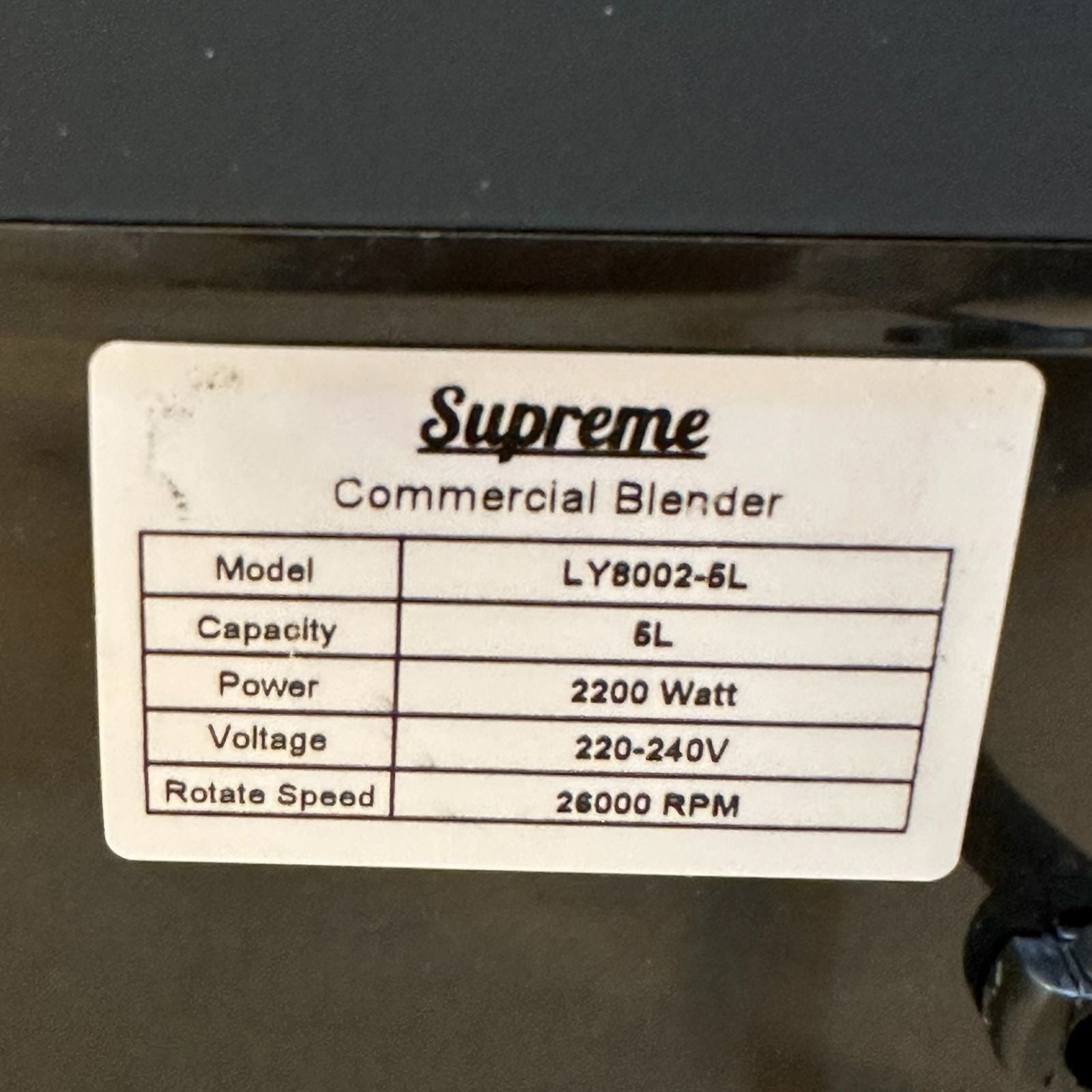 Supreme Commercial Blender LY8002