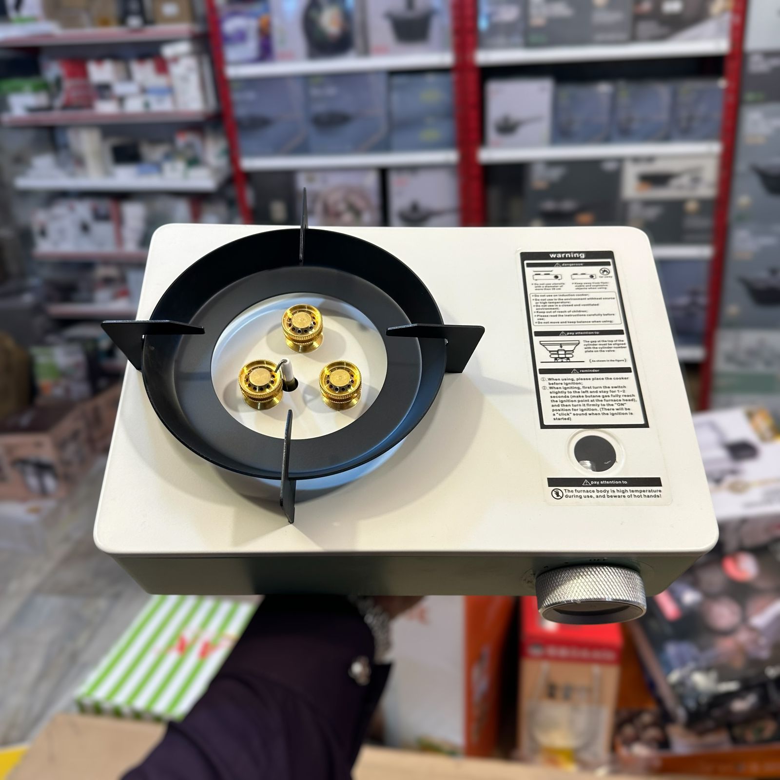Premium Quality Camping Stove with Box - White