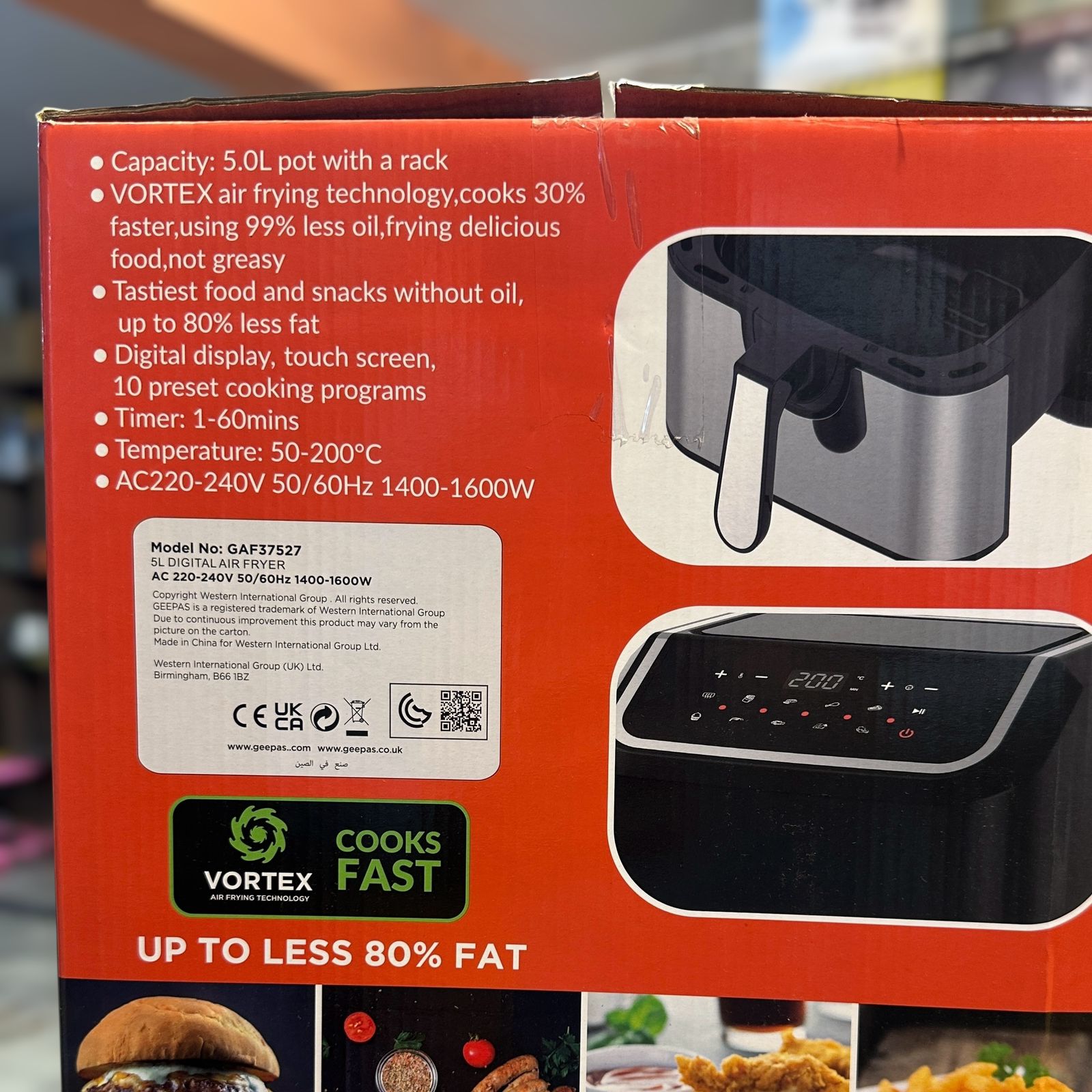 Geepas 5L Digital Air Fryer 37527
