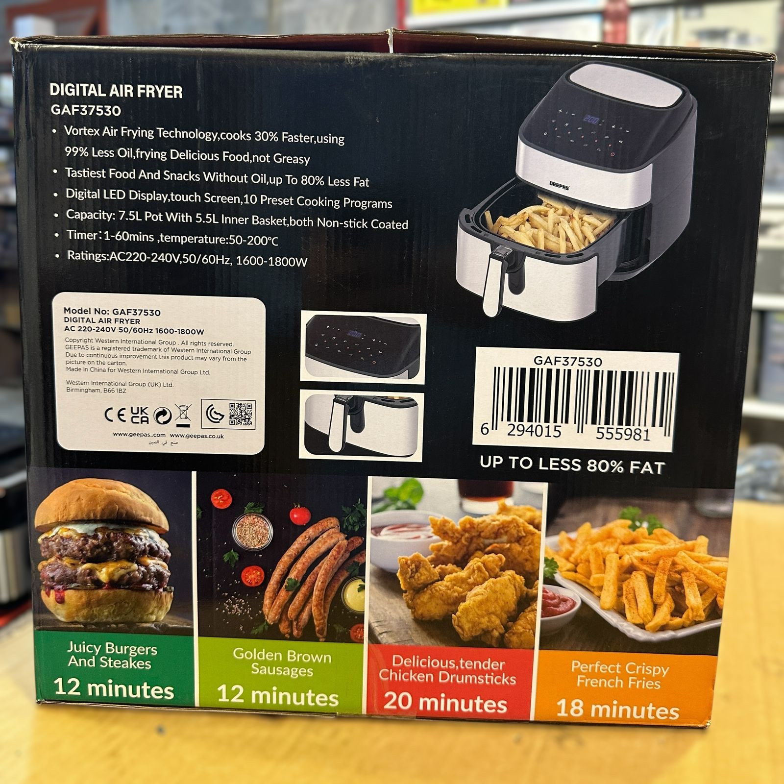 Geepas 5L Digital Air Fryer 37527