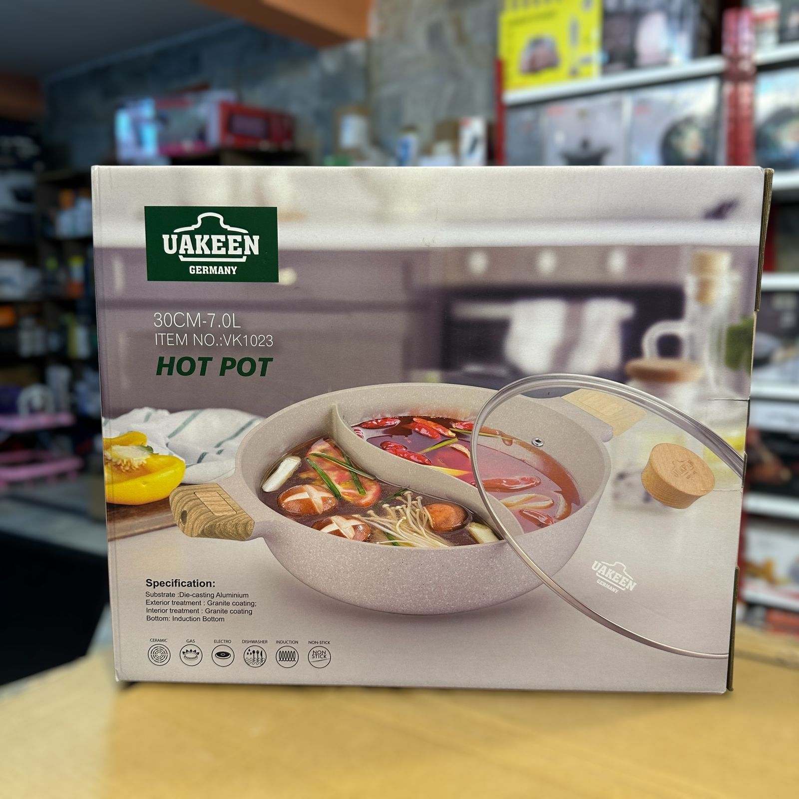 Uakeen Germany Induction Die-Cast Granite Hot Pot VK-1023