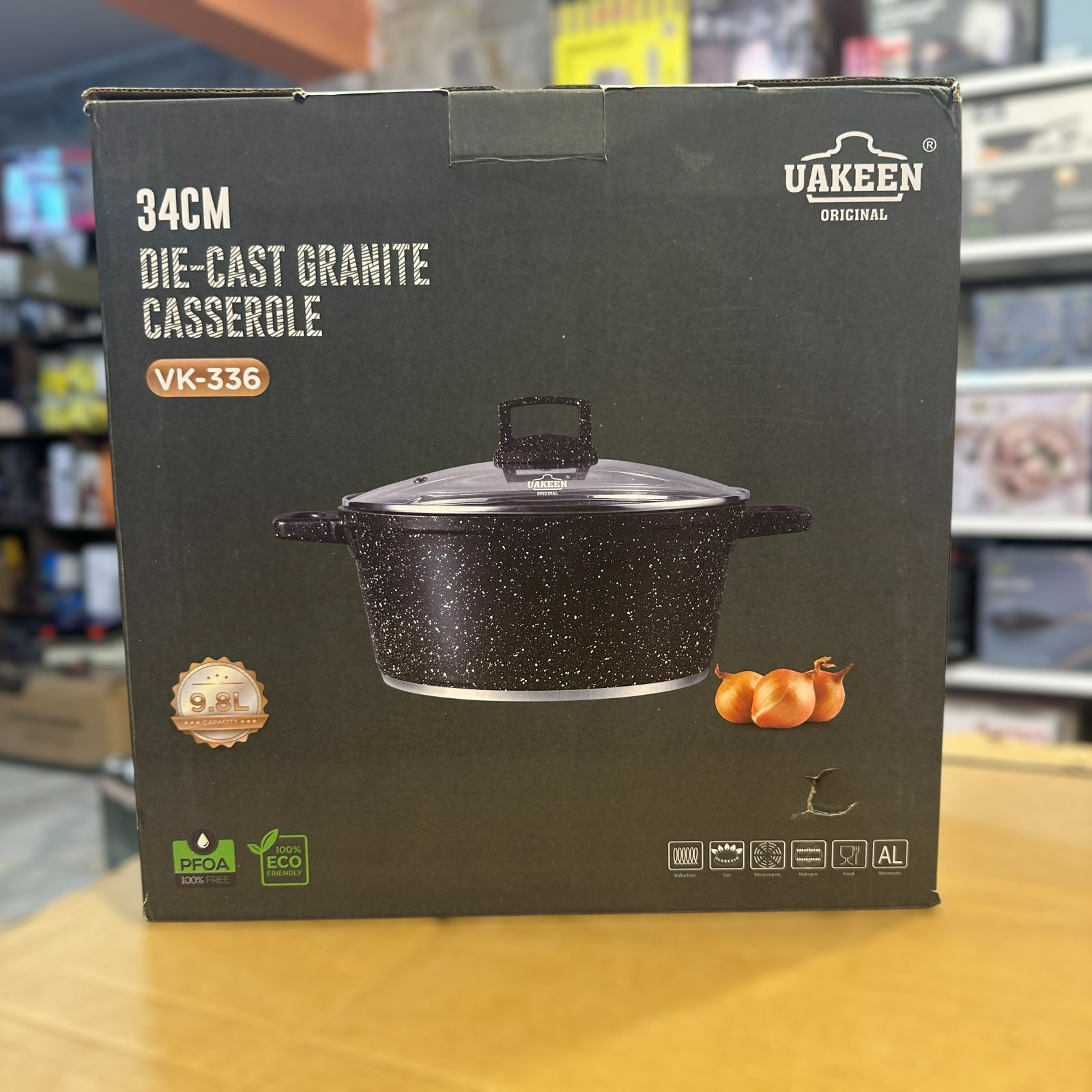 Uakeen Germany Die-Cast Granite Casserole 9.8L 34cm VK-336