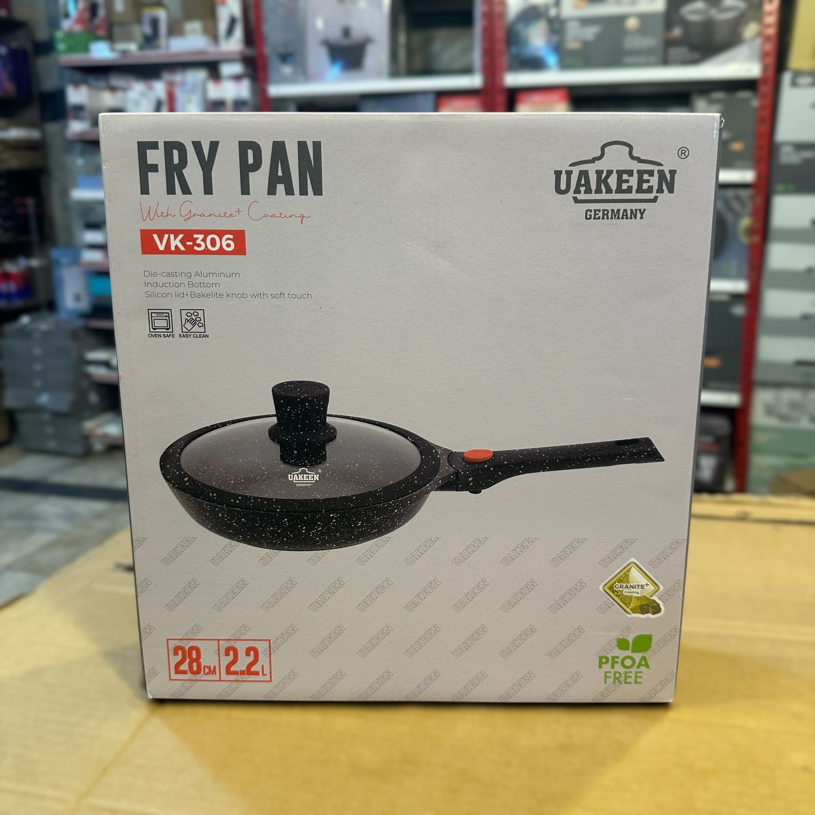 Uakeen Germany Deep Frypan with Lid 28cm/2.2L VK-306
