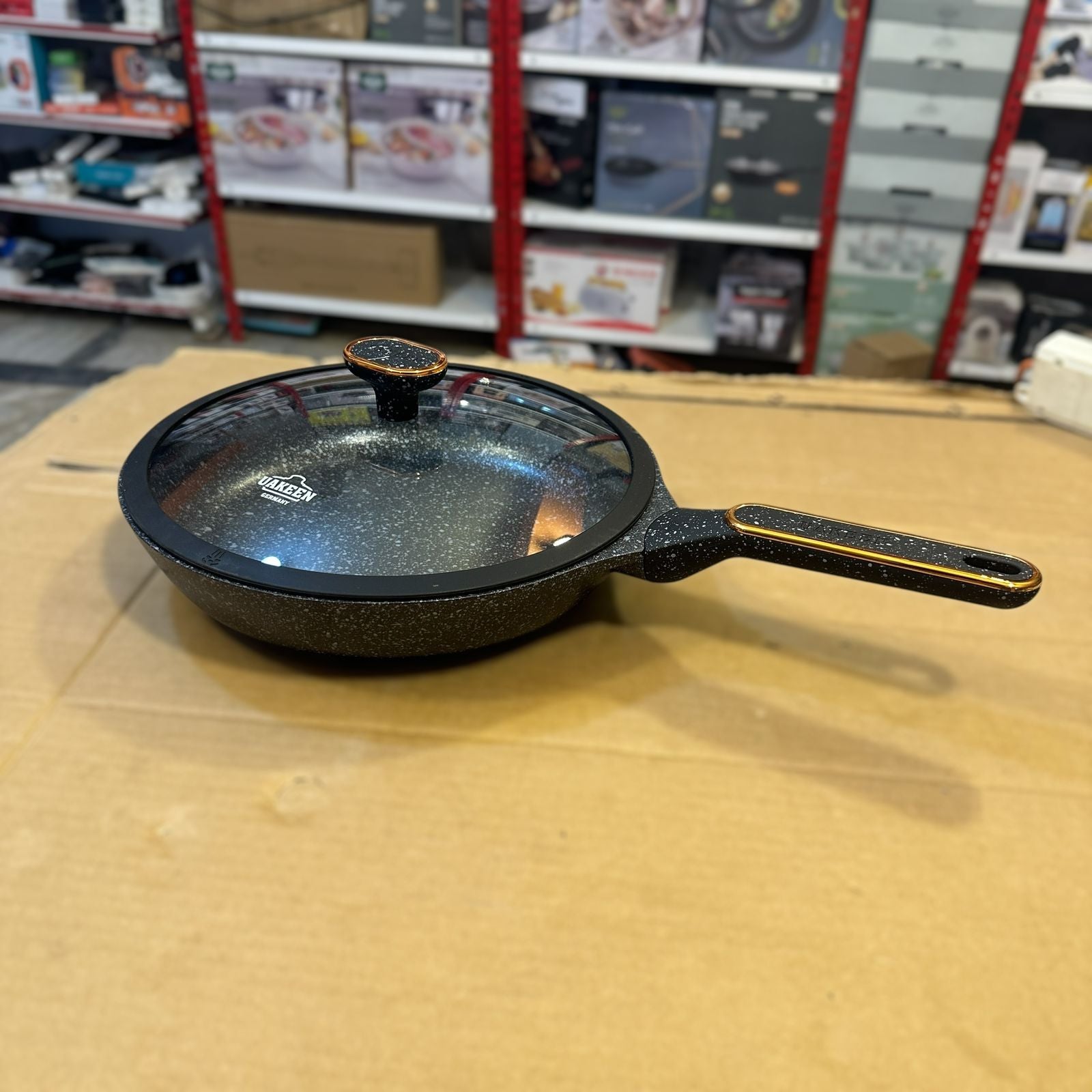 Uakeen Germany Induction Die-Cast Granite Frypan with Lid VK-JP428