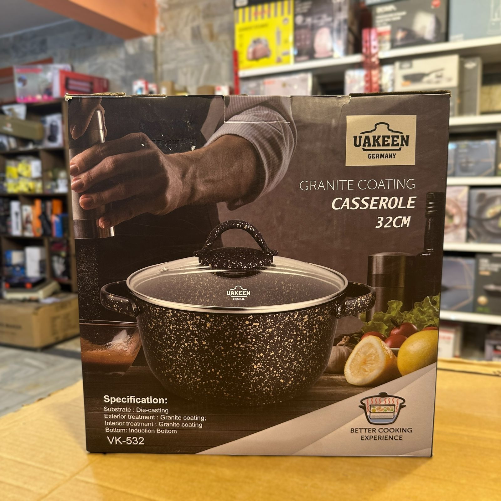 Uakeen Germany Induction Die-Cast Granite Casserole 32cm VK-532
