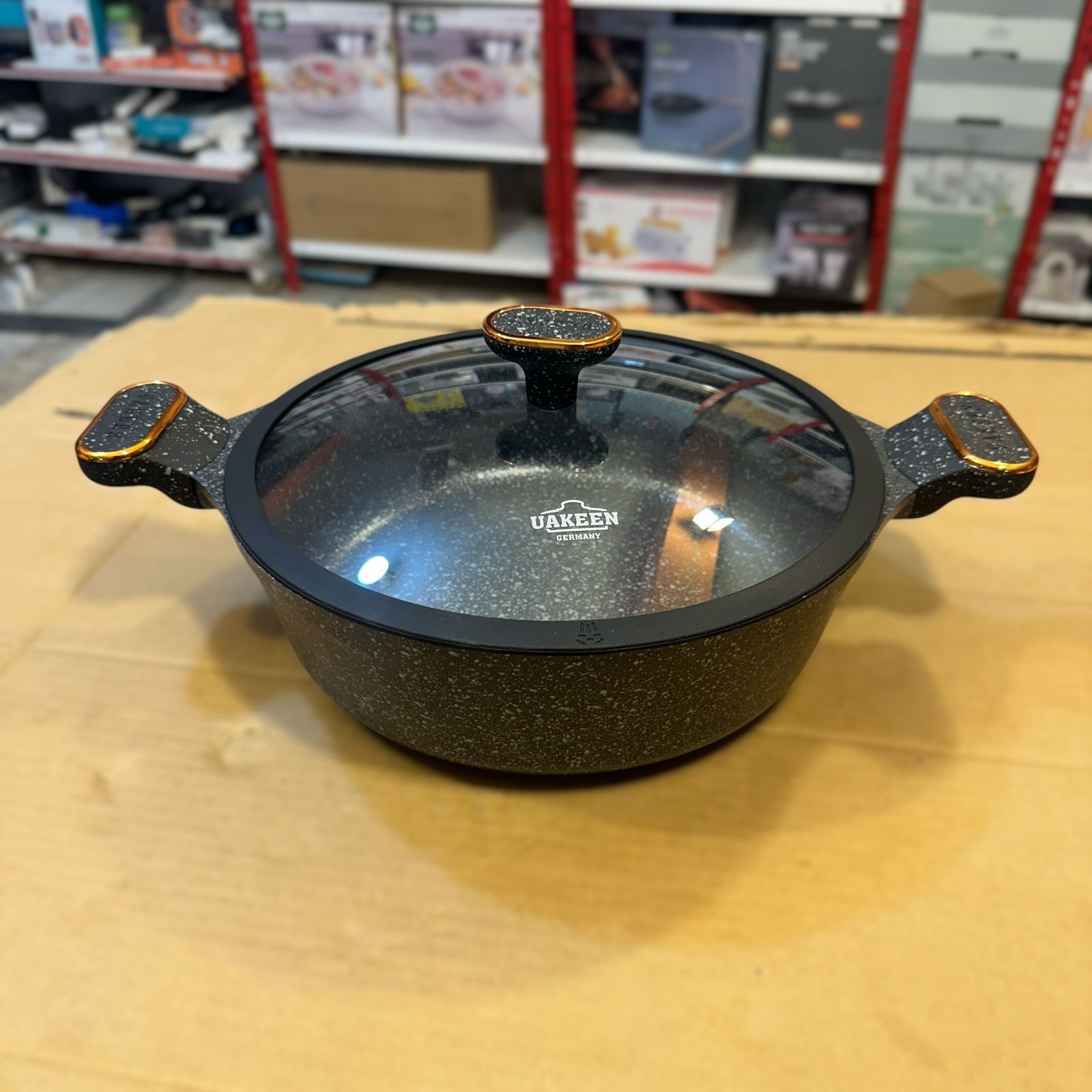 Uakeen Germany Induction Die-Cast Granite Shallow Casserole 28cm VK-S428