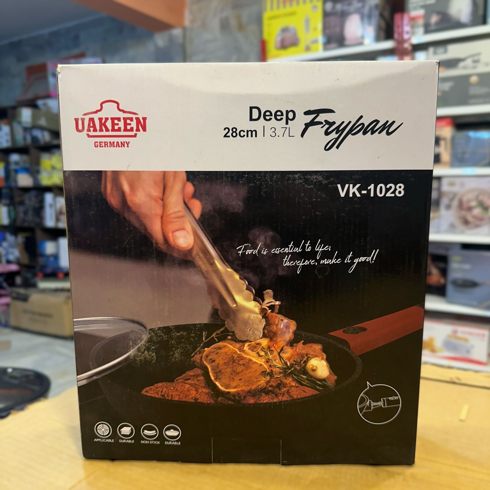 Uakeen Germany Induction Die-Cast Granite Deep Frypan 28cm VK-1028
