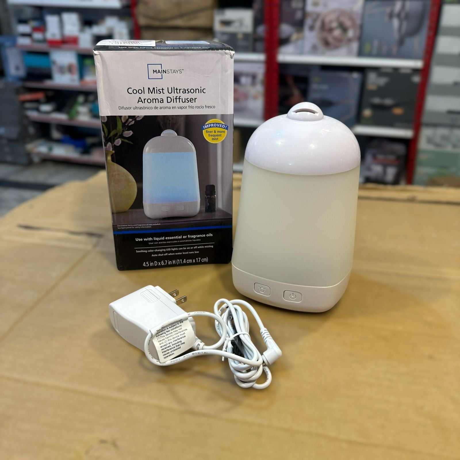 Mainstays Cool Mist Ultrasonic Aroma Oil Diffuser