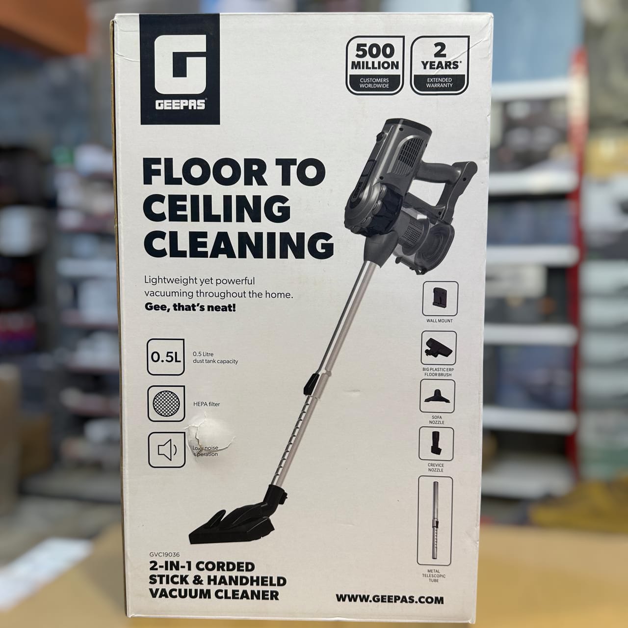 Geepas 2 in 1 Corded Stick & Handheld Vacuum Cleaner 19036