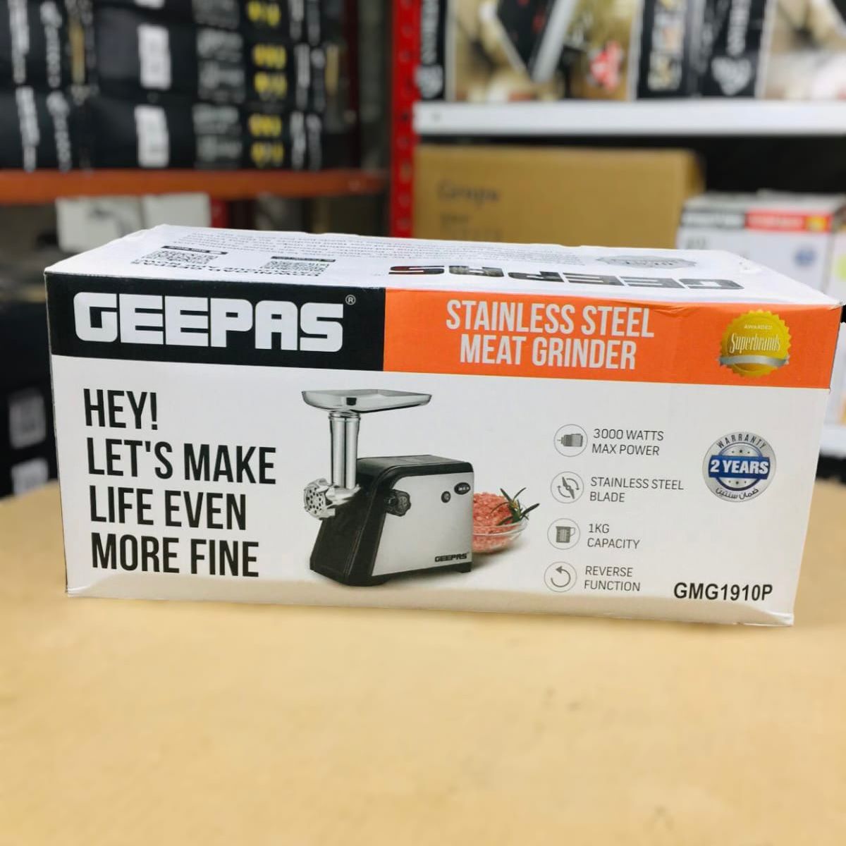 GEEPAS Stainless Steel Meat Grinder 1910