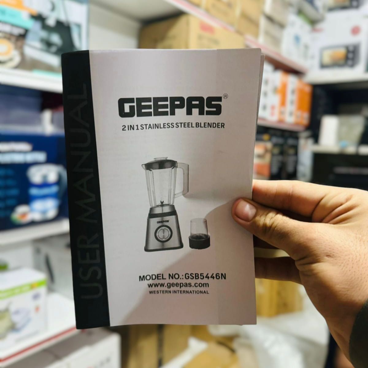 GEEPAS 600W 2 in 1 Stainless Steel Blender-5446