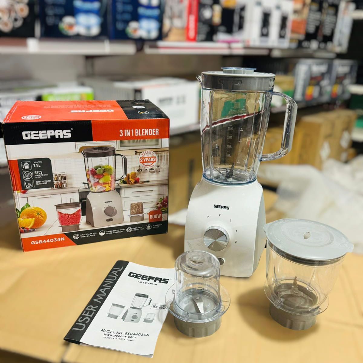 GEEPAS 600W 3 in 1 Blender-44034