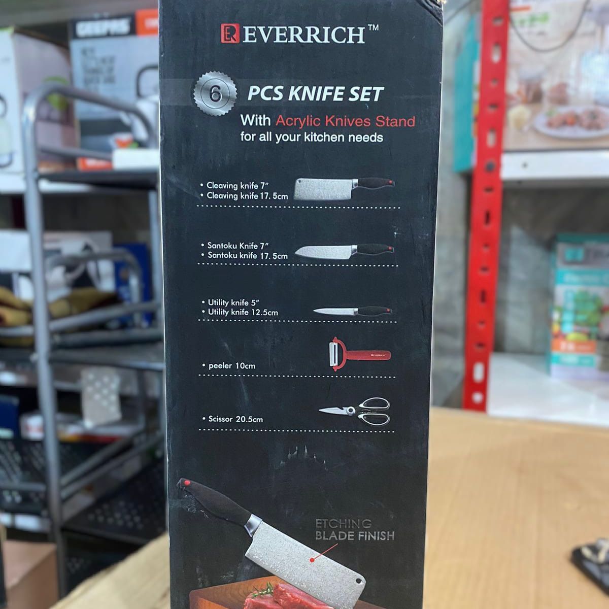 Everrich 6pcs Knives Set with Acrylic Stand