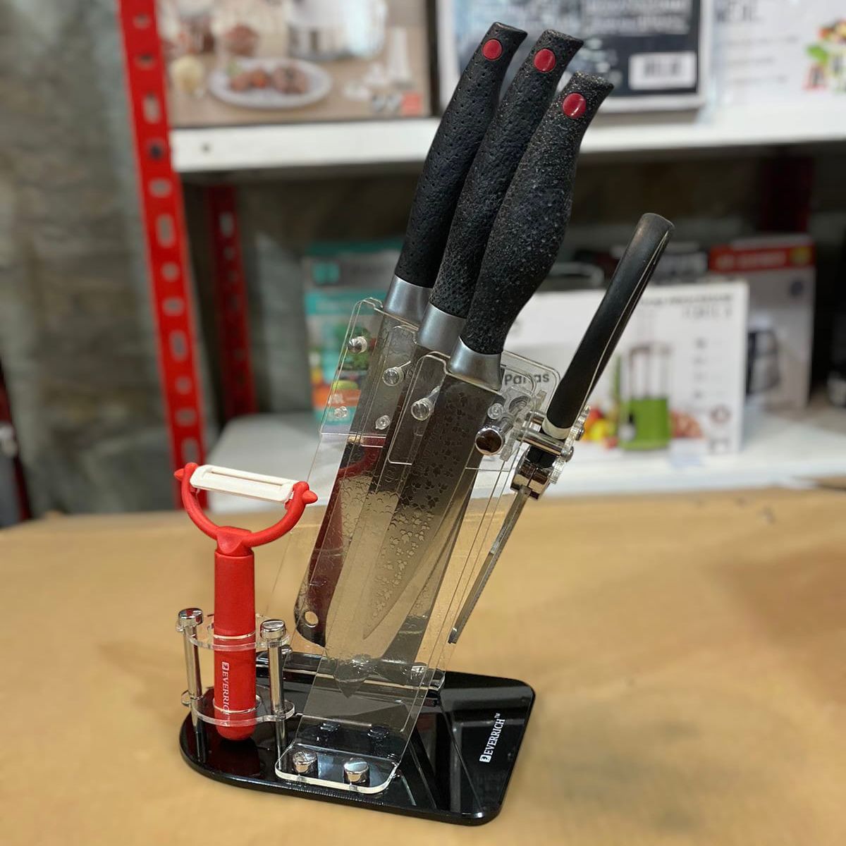 Everrich 6pcs Knives Set with Acrylic Stand
