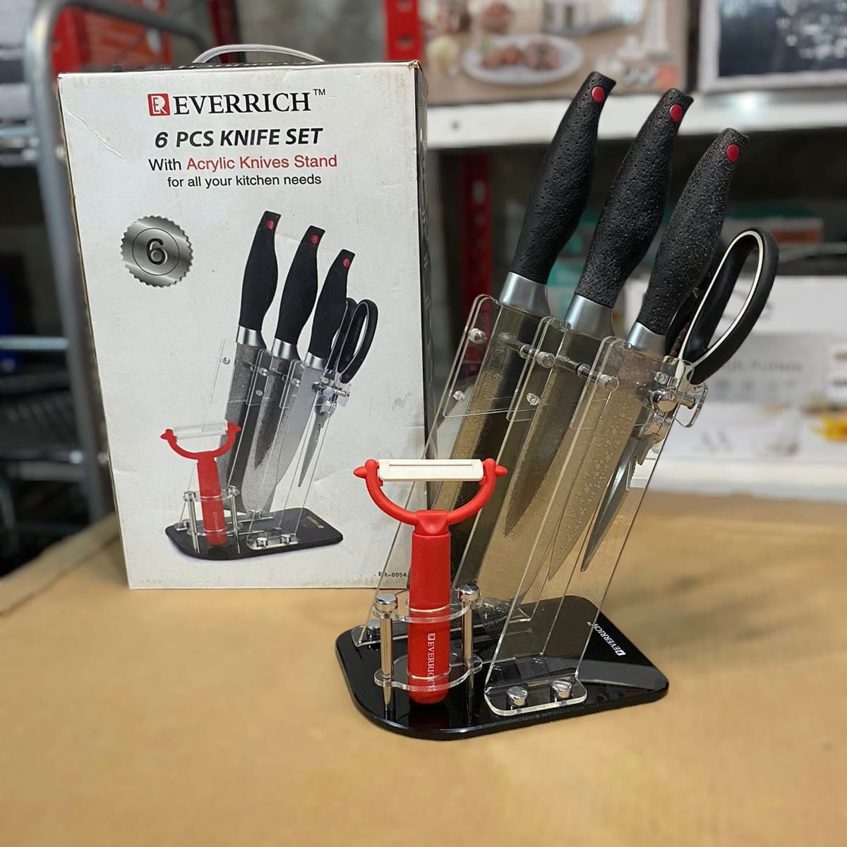 Everrich 6pcs Knives Set with Acrylic Stand