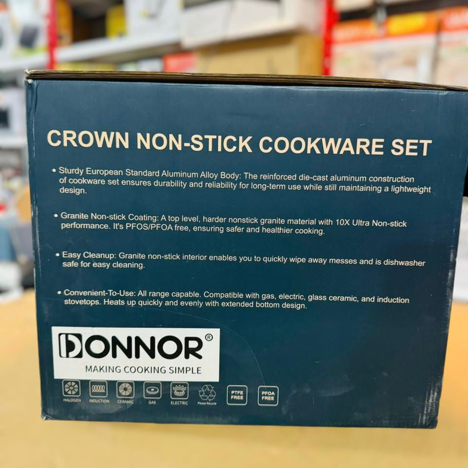 DONNOR 15 Pcs Never-Stick Cookware Set