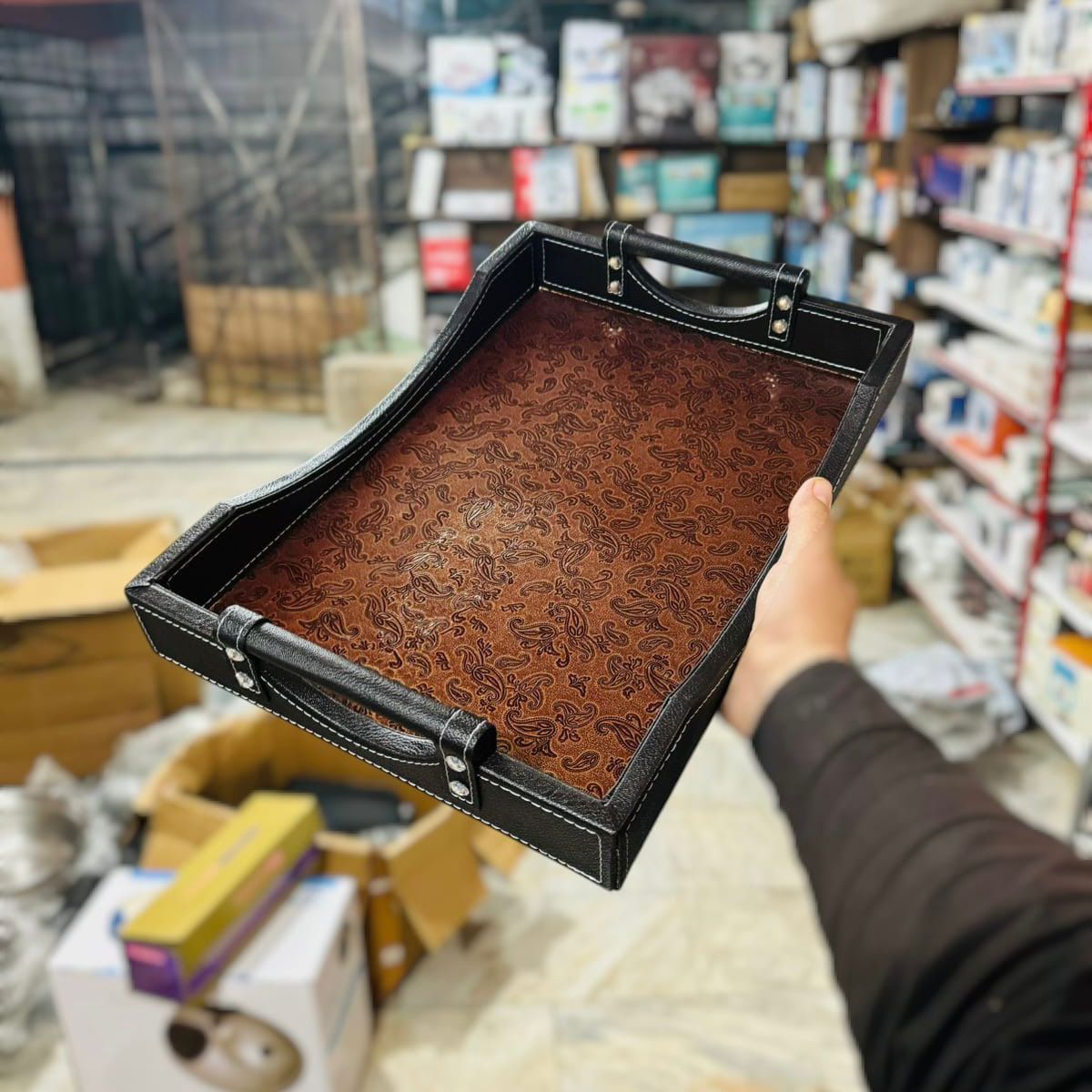 3Pcs Leather Tray Set