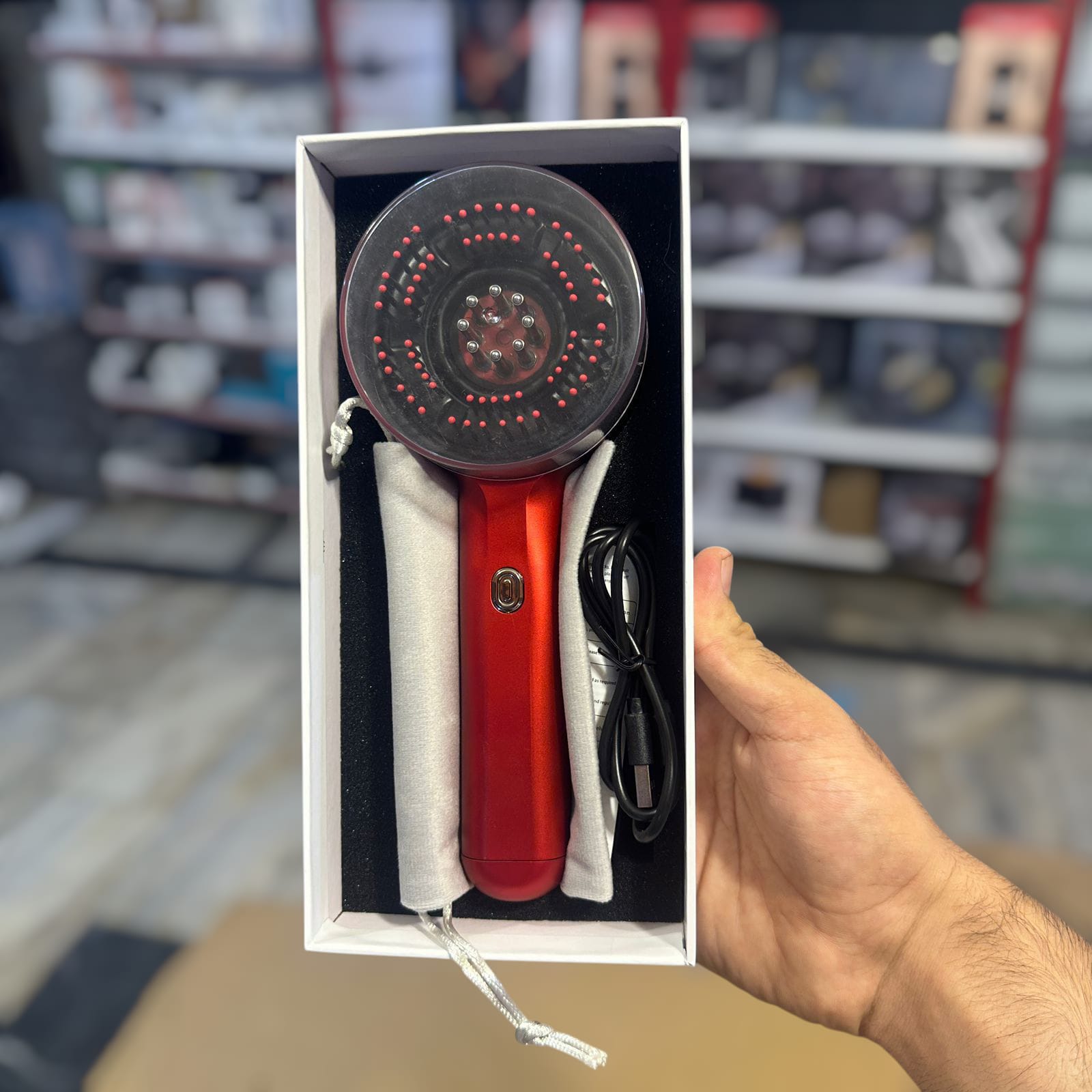 Rechargeable Scalp Massager Comb for Hair Growth & Relaxation