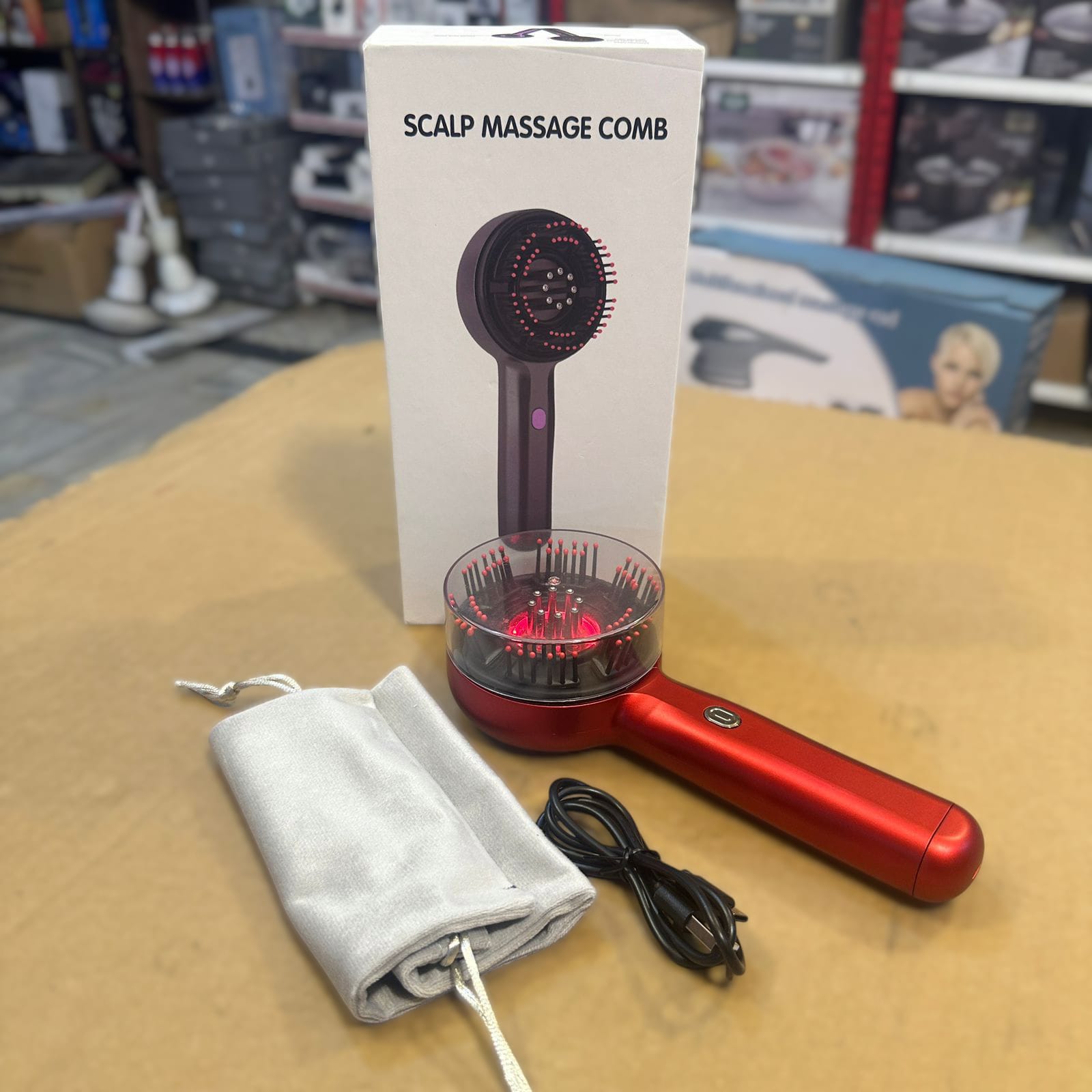 Rechargeable Scalp Massager Comb for Hair Growth & Relaxation