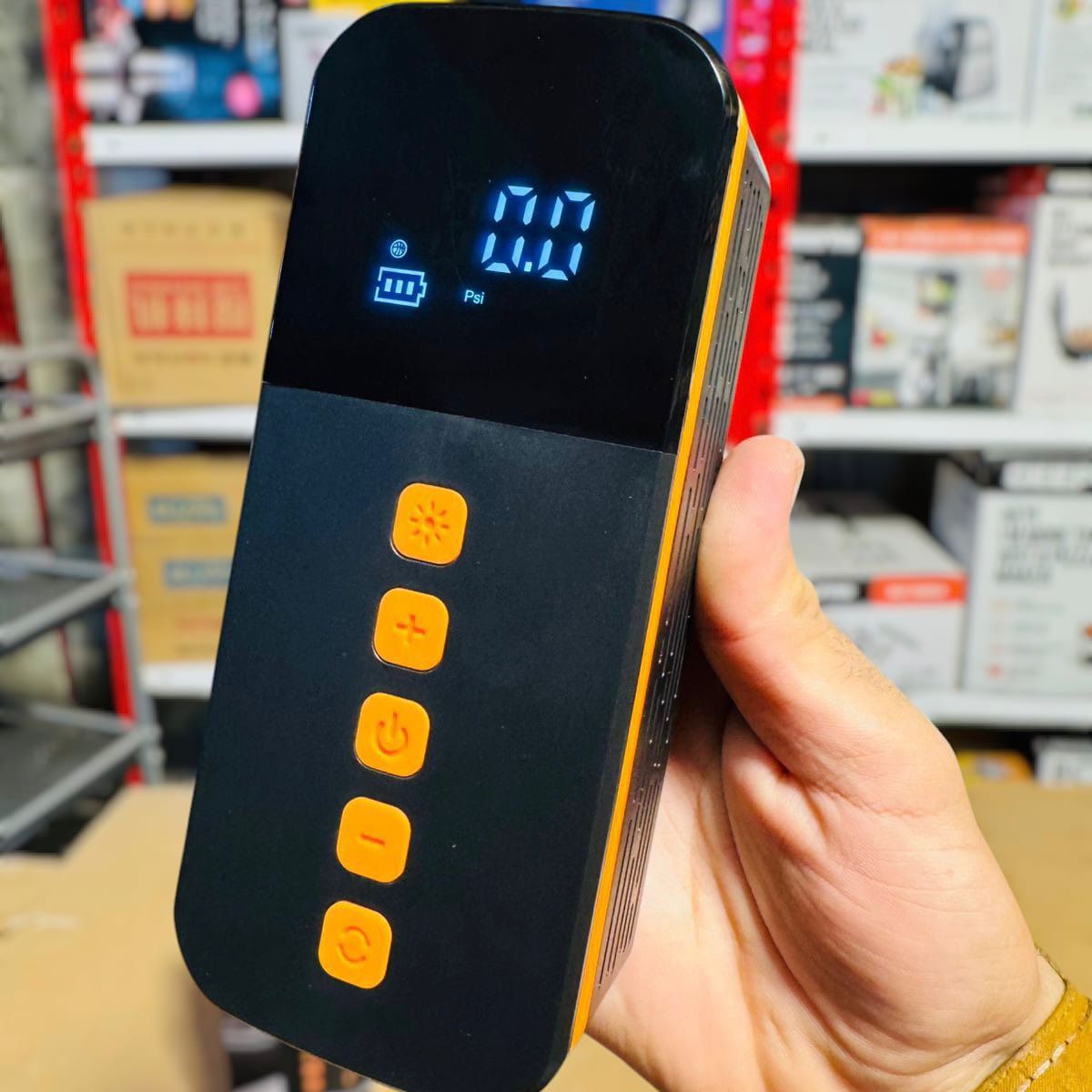 Chargeable Smart Air Compressor with Power Bank