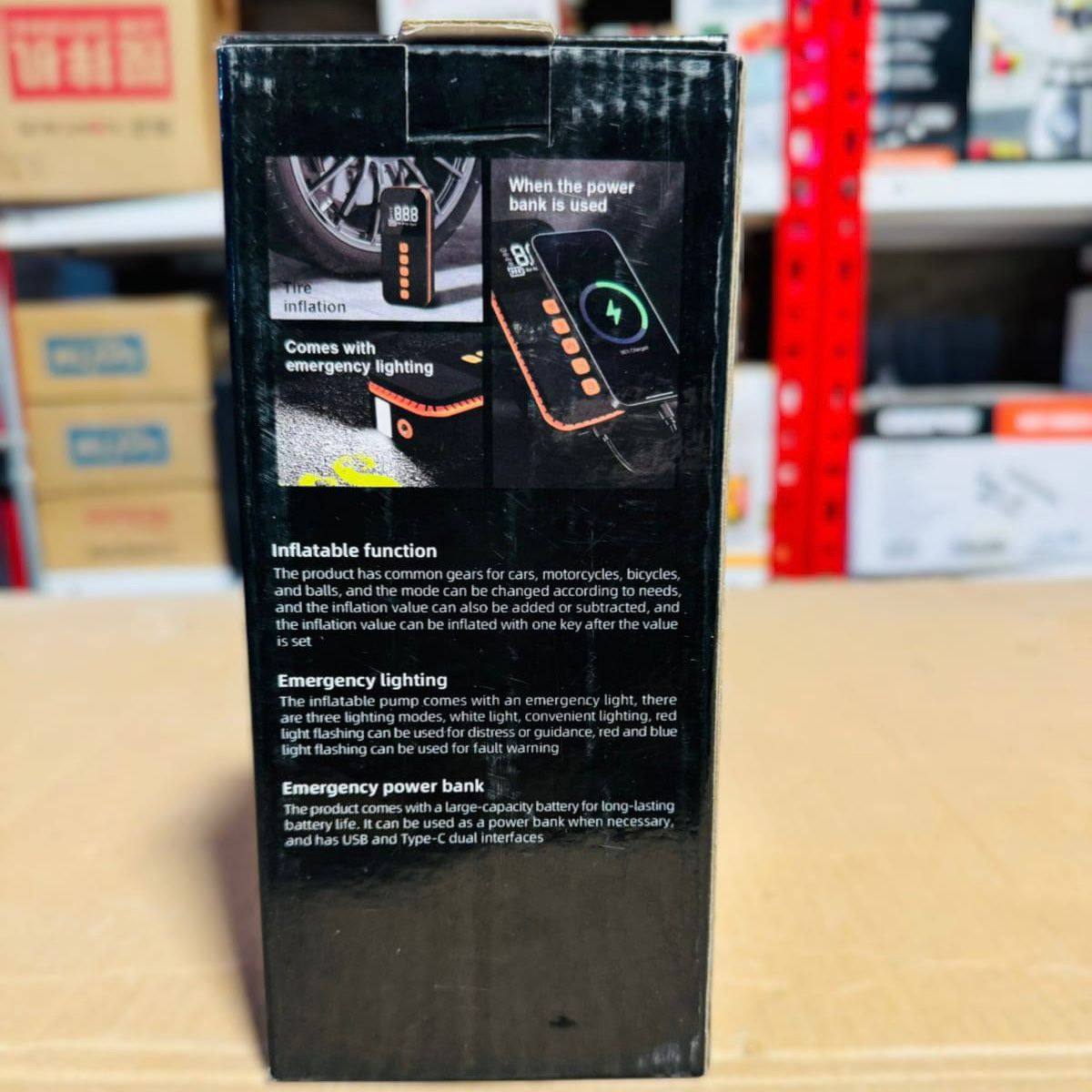 Chargeable Smart Air Compressor with Power Bank