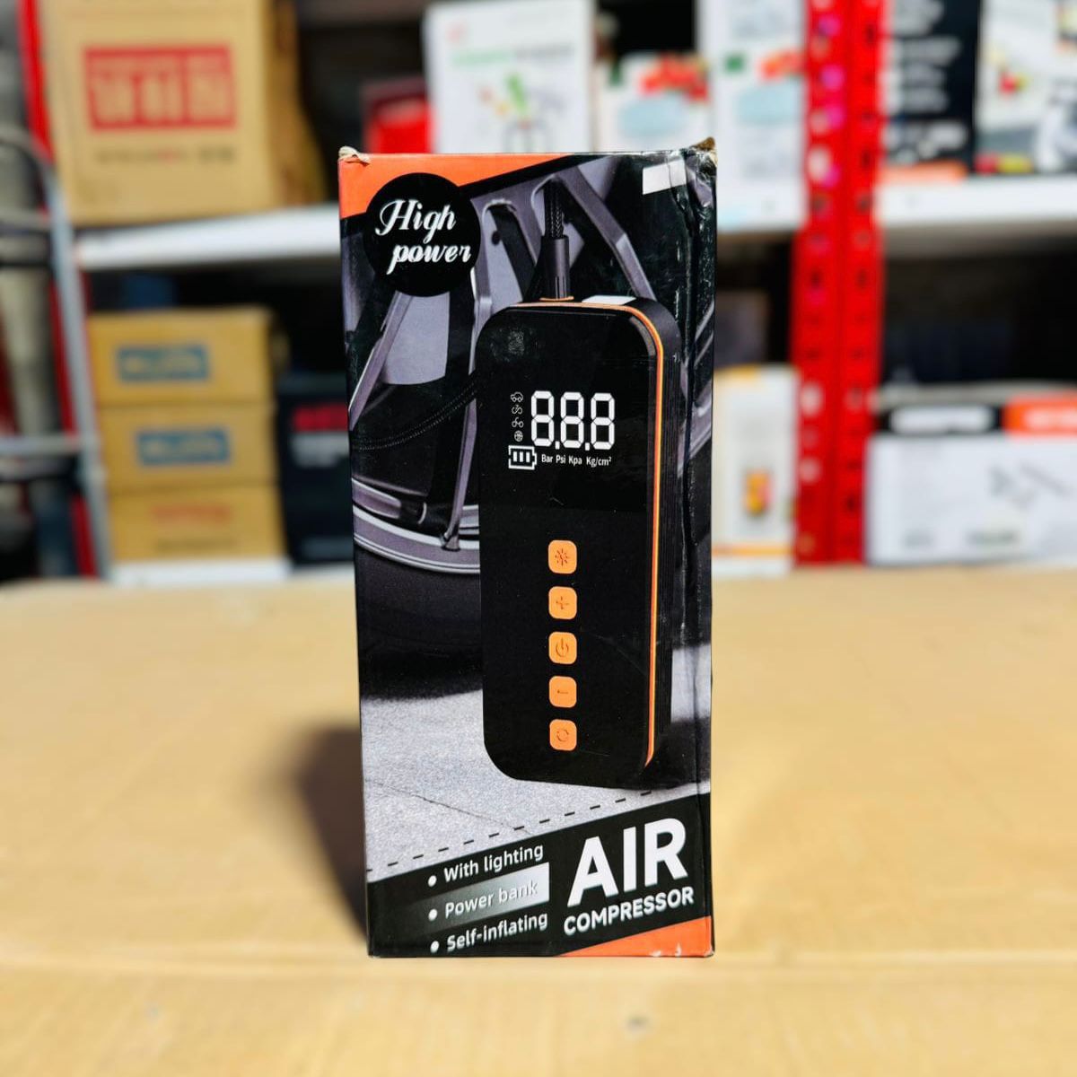 Chargeable Smart Air Compressor with Power Bank