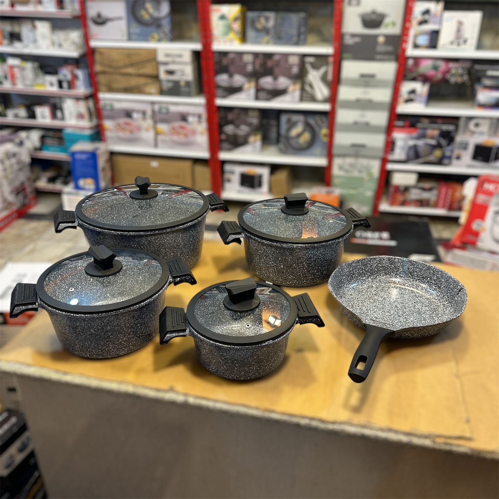 OSFE 17pcs Granite Nonstick Cookware Set