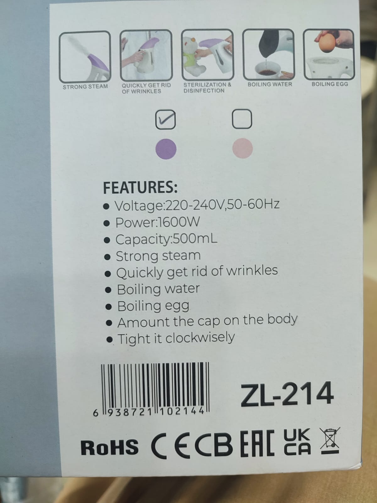 Uakeen 2 in 1 Handheld Steam Iron ZL-214