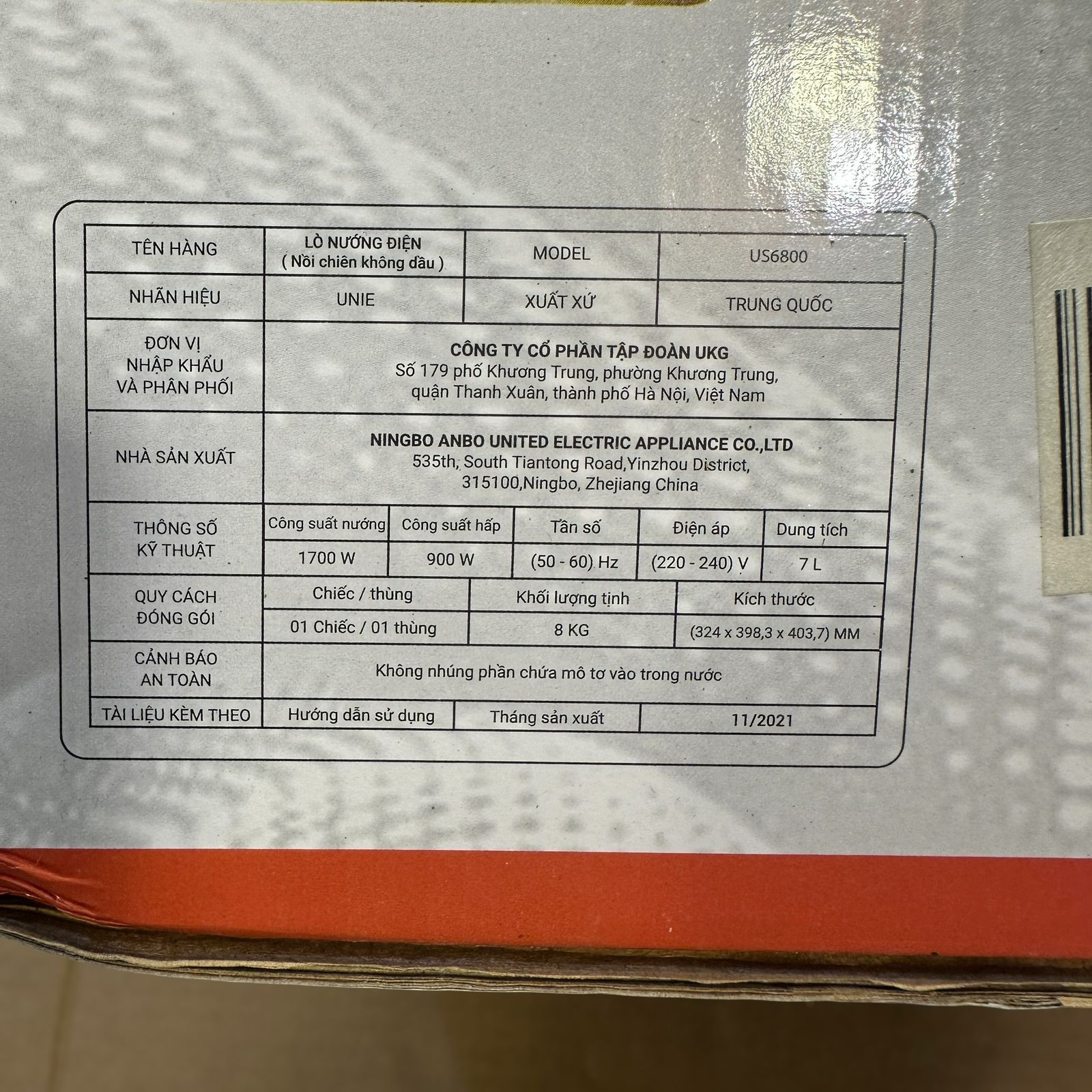 Lot Imported 7L & 8L Unie Air Fryers