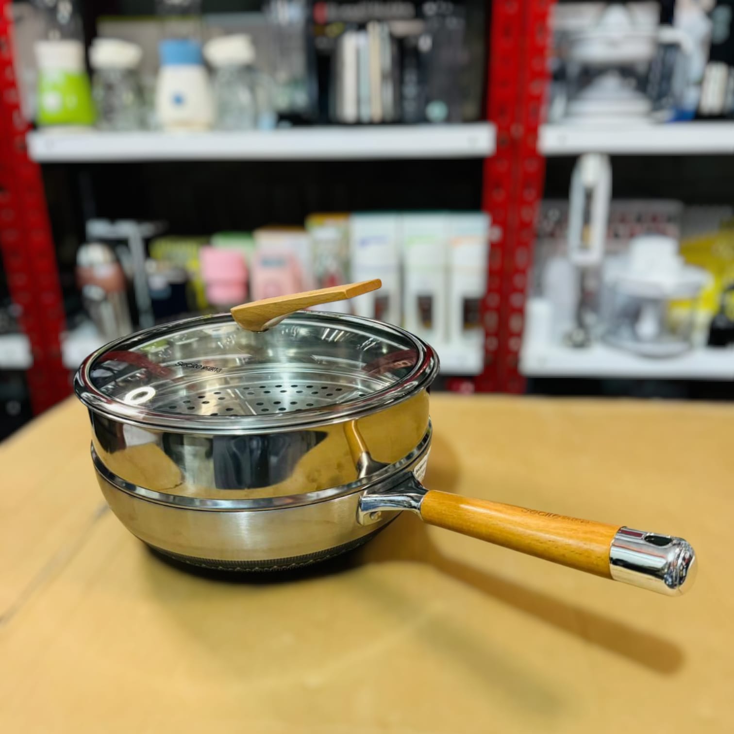 Top Quality 2 in 1 HoneyComb Laser Coated Deep Pan & Steamer