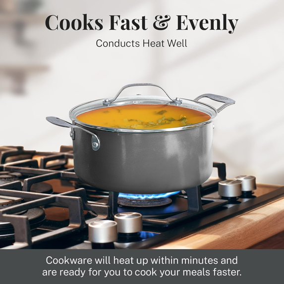 USA Lot 8 Pcs Gotham Pro Hard Anodized Cookware Set