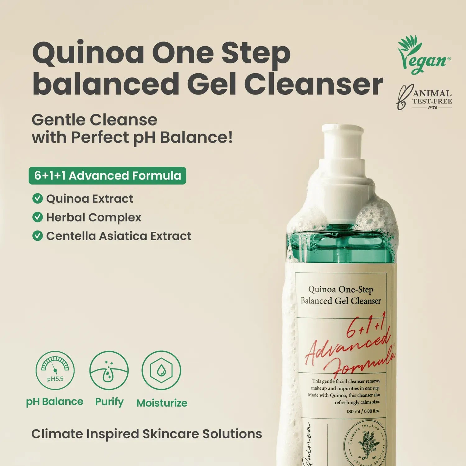 Axis-Y Quinoa One Step Balanced Gel Cleanser 180ml