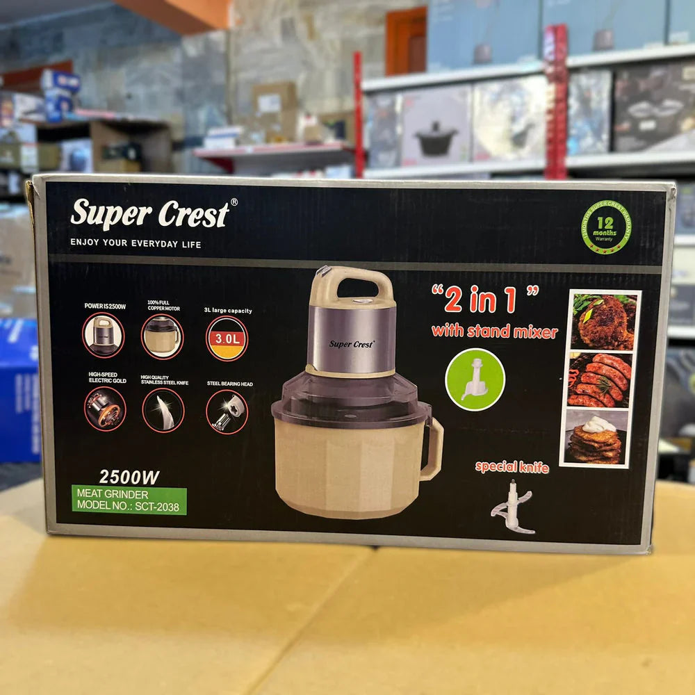 Super Crest 2 in 1 Chopper & Stand Mixer SCT-2038
