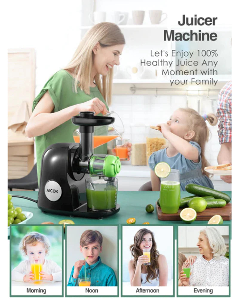 Aicok Slow Masticating Juicer Easy to Clean, with Quiet Motor AMR521