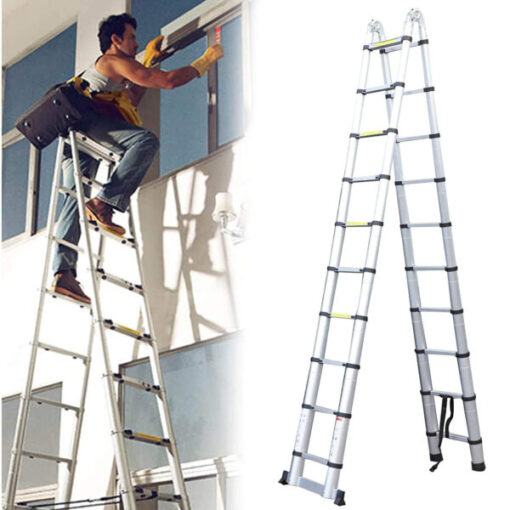 Single / Double Foldable Aluminum Ladder Can Convert Into Single Also