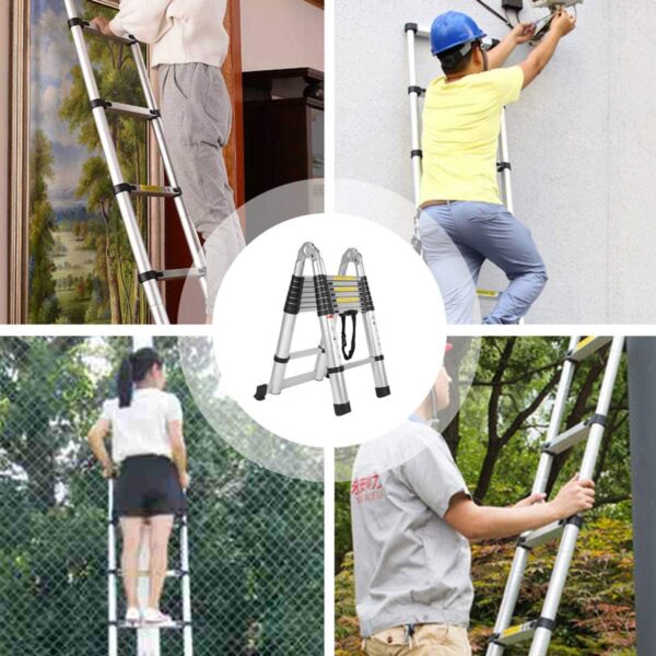 Single / Double Foldable Aluminum Ladder Can Convert Into Single Also