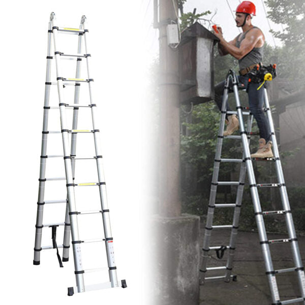 Single / Double Foldable Aluminum Ladder Can Convert Into Single Also