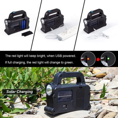 3 IN 1 SOLAR & ELECTRIC HURYBOLT CHARGEABLE WORK LIGHT