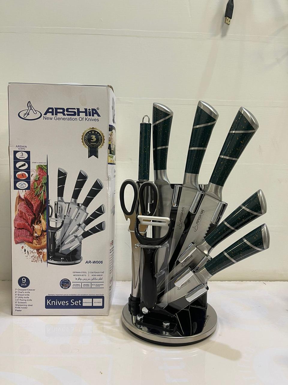 ARSHIA KNIVES WITH STAND 8 PIECES