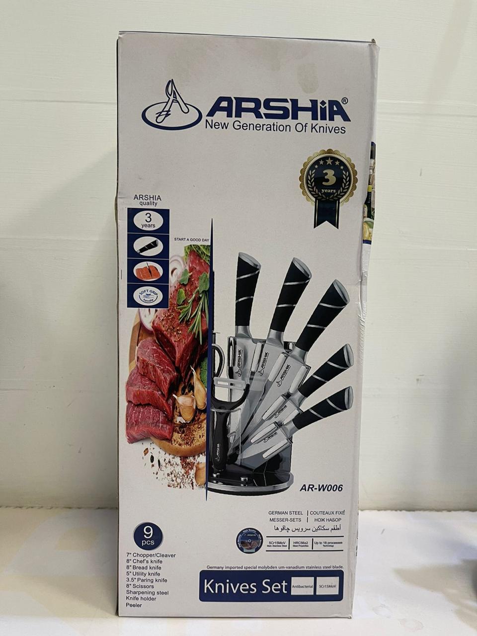 ARSHIA KNIVES WITH STAND 8 PIECES