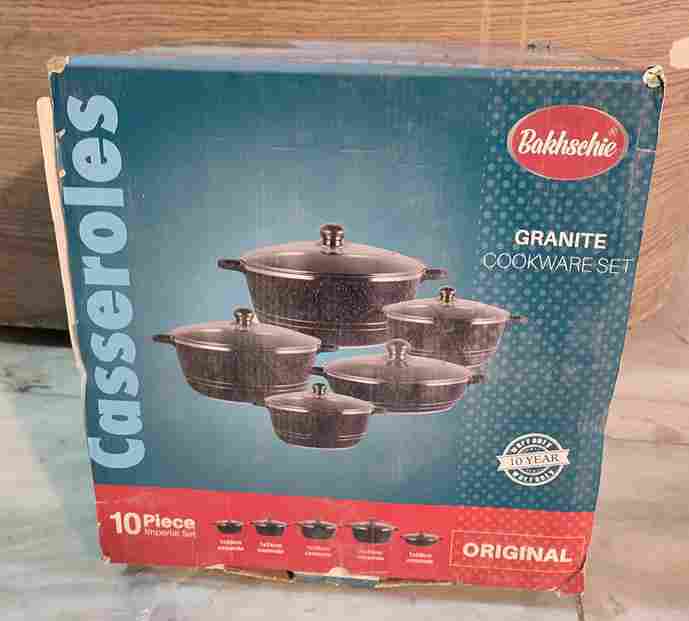 CASSEROLES 10 Piece Granite Cookware Set